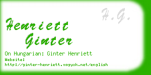 henriett ginter business card